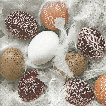 Servietten 33 x 33 cm, bedruckt, Design: Sorbian Easter Eggs